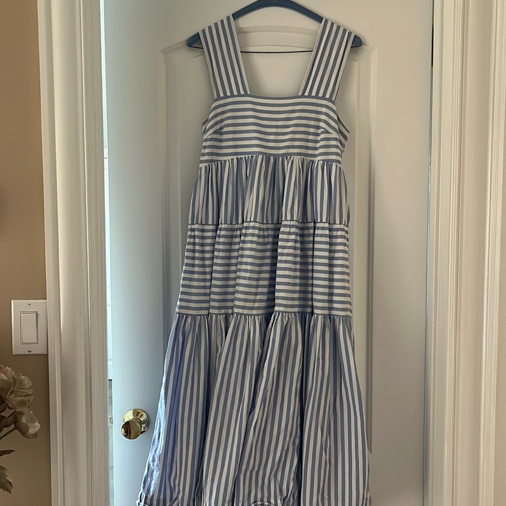 Anthropologie Maxi dress, blue & white stripes, size small, worn once